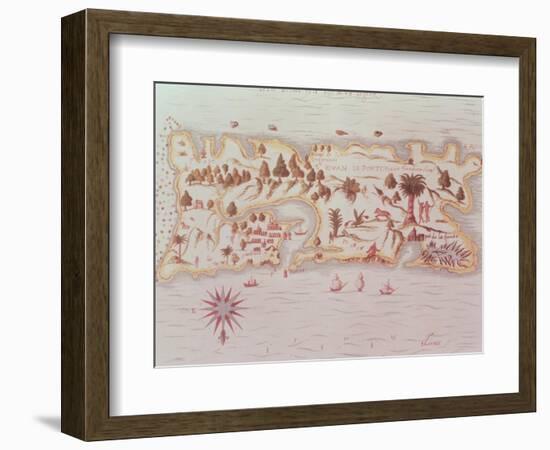 Map of the Island of Puerto Rico, 1599-Samuel de Champlain-Framed Giclee Print