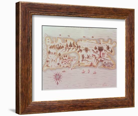 Map of the Island of Puerto Rico, 1599-Samuel de Champlain-Framed Giclee Print