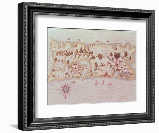 Map of the Island of Puerto Rico, 1599-Samuel de Champlain-Framed Giclee Print