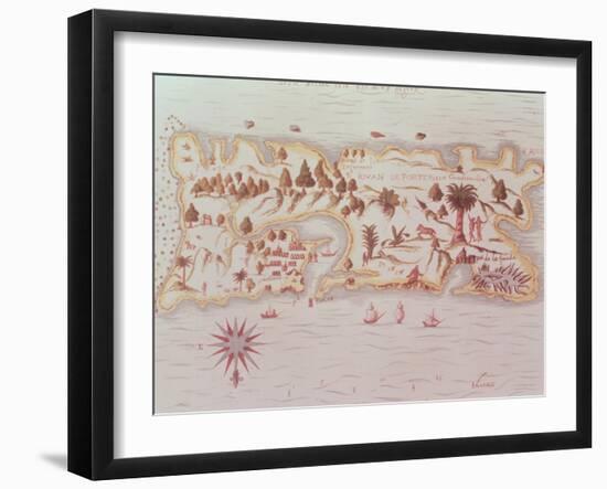 Map of the Island of Puerto Rico, 1599-Samuel de Champlain-Framed Giclee Print