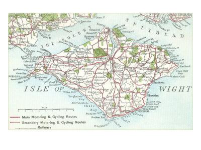 Map Of The Isle Of Wight England Art Print Art Com