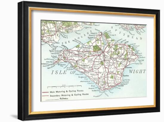 Map of the Isle of Wight, England-null-Framed Art Print