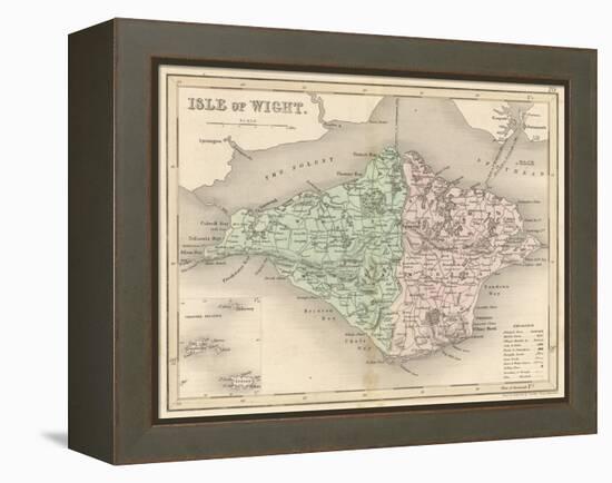 Map of the Isle of Wight-James Archer-Framed Stretched Canvas