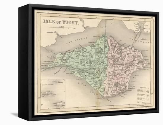 Map of the Isle of Wight-James Archer-Framed Stretched Canvas