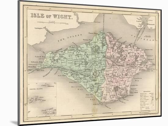 Map of the Isle of Wight-James Archer-Mounted Art Print