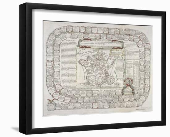 Map of the Kingdom of France with New Observations, Paris, 1718-null-Framed Giclee Print