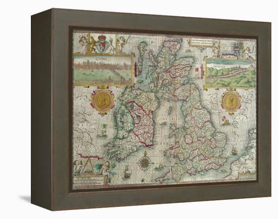 Map of the Kingdom of Great Britain and Ireland, 1610-Jodocus Hondius-Framed Premier Image Canvas