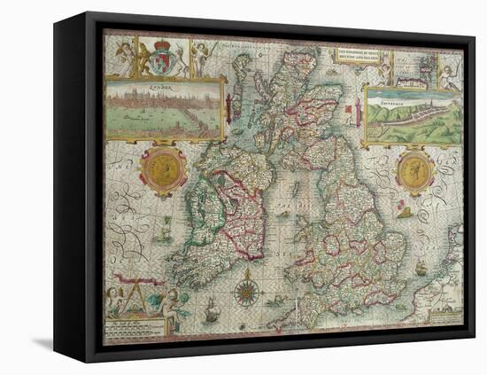 Map of the Kingdom of Great Britain and Ireland, 1610-Jodocus Hondius-Framed Premier Image Canvas