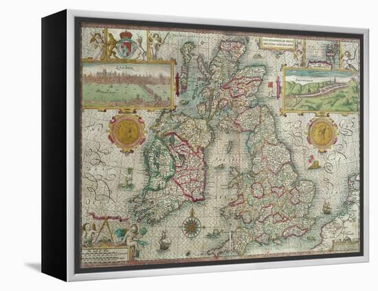 Map of the Kingdom of Great Britain and Ireland, 1610-Jodocus Hondius-Framed Premier Image Canvas