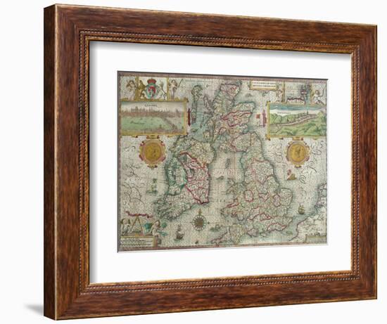 Map of the Kingdom of Great Britain and Ireland, 1610-Jodocus Hondius-Framed Giclee Print