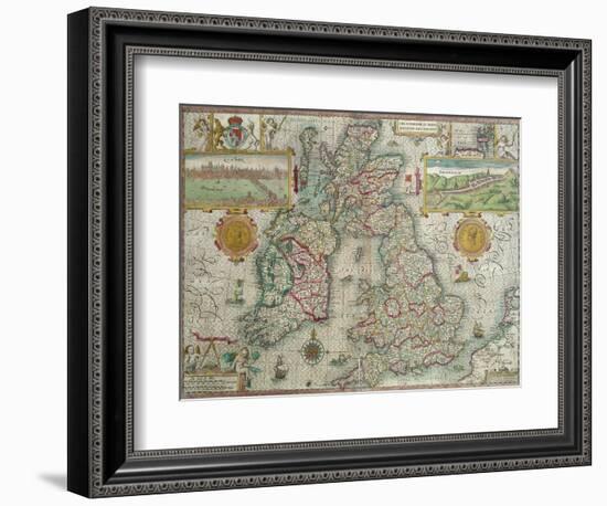 Map of the Kingdom of Great Britain and Ireland, 1610-Jodocus Hondius-Framed Giclee Print