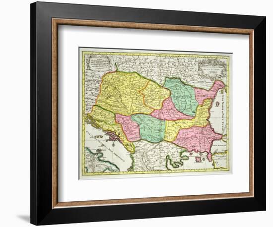 Map of the Kingdom of Hungary and States United to Its Crown, Pub. by J.B.Elwe, Amsterdam, 1742-null-Framed Giclee Print