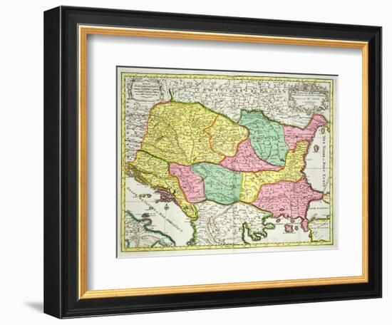 Map of the Kingdom of Hungary and States United to Its Crown, Pub. by J.B.Elwe, Amsterdam, 1742-null-Framed Giclee Print