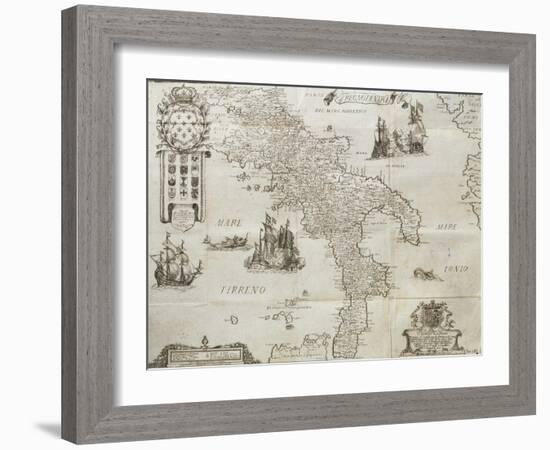 Map of the Kingdom of Naples, 1702-Giovan Battista Pacichelli-Framed Giclee Print