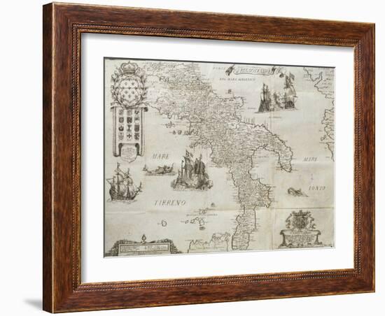 Map of the Kingdom of Naples, 1702-Giovan Battista Pacichelli-Framed Giclee Print