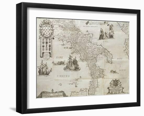 Map of the Kingdom of Naples, 1702-Giovan Battista Pacichelli-Framed Giclee Print