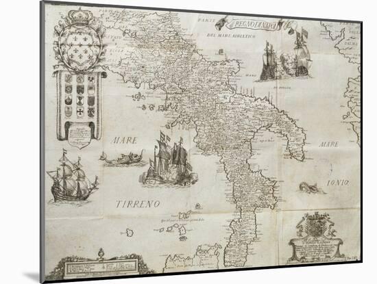 Map of the Kingdom of Naples, 1702-Giovan Battista Pacichelli-Mounted Giclee Print