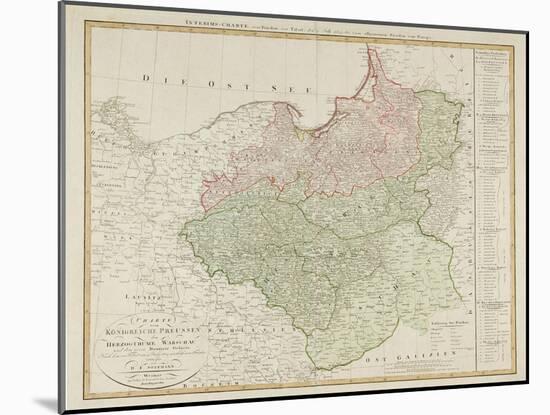 Map of the Kingdom of Prussia and the Duchy of Warsaw, 1810-Daniel Friedrich Sotzmann-Mounted Giclee Print