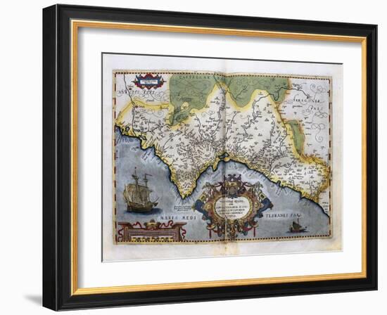 Map of the Kingdom of Valencia, from the 'teatro De La Tierra Universel', 1588-Abraham Ortelius-Framed Giclee Print