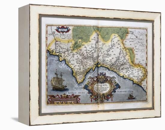 Map of the Kingdom of Valencia, from the 'teatro De La Tierra Universel', 1588-Abraham Ortelius-Framed Premier Image Canvas