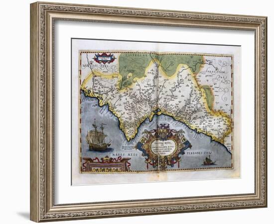 Map of the Kingdom of Valencia-Abraham Ortelius-Framed Art Print