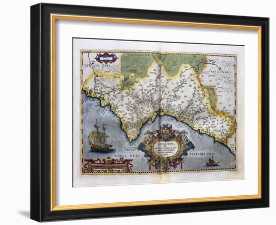 Map of the Kingdom of Valencia-Abraham Ortelius-Framed Art Print