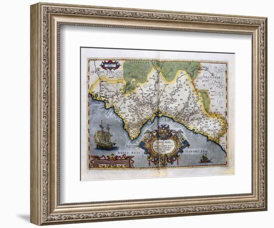 Map of the Kingdom of Valencia-Abraham Ortelius-Framed Art Print