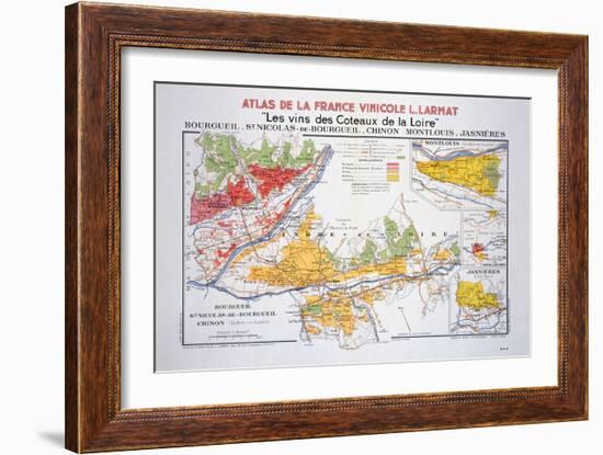 Map of the Loire Region: Bourgueil-null-Framed Giclee Print