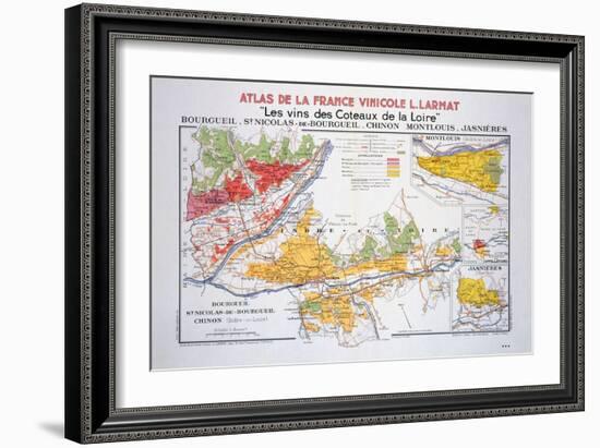 Map of the Loire Region: Bourgueil-null-Framed Giclee Print