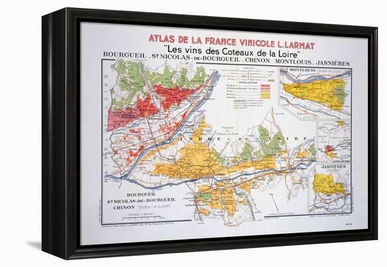 Map of the Loire Region: Bourgueil-null-Framed Premier Image Canvas