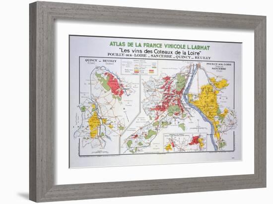 Map of the Loire Region: Pouilly-Sur-Loire-null-Framed Giclee Print