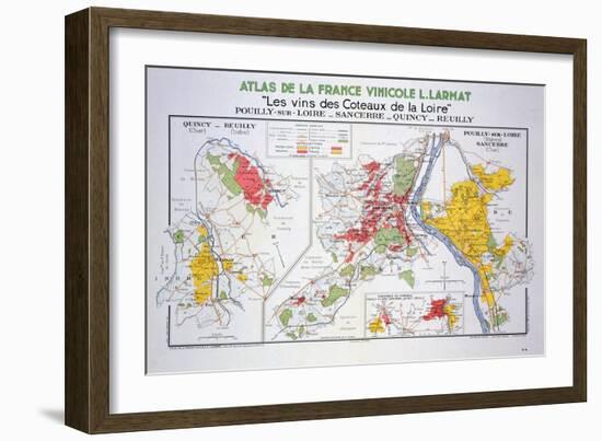 Map of the Loire Region: Pouilly-Sur-Loire-null-Framed Giclee Print