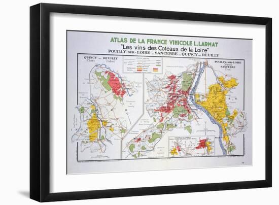 Map of the Loire Region: Pouilly-Sur-Loire-null-Framed Giclee Print