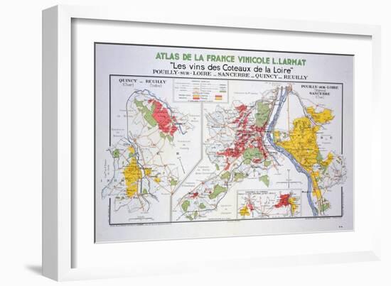 Map of the Loire Region: Pouilly-Sur-Loire-null-Framed Giclee Print