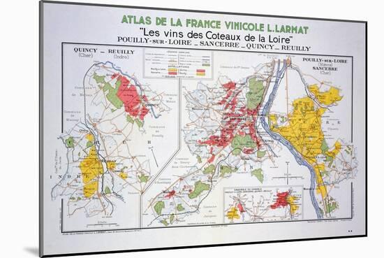 Map of the Loire Region: Pouilly-Sur-Loire-null-Mounted Giclee Print