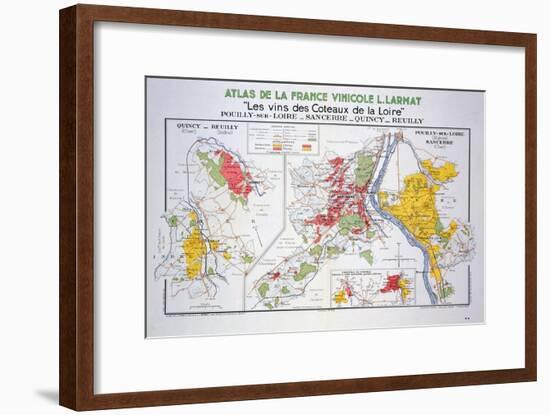 Map of the Loire Region: Pouilly-Sur-Loire-null-Framed Giclee Print