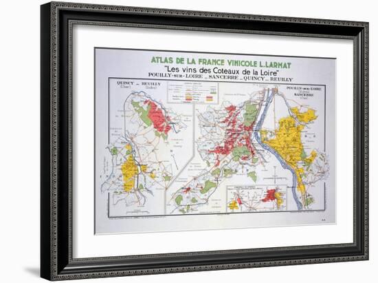 Map of the Loire Region: Pouilly-Sur-Loire-null-Framed Giclee Print