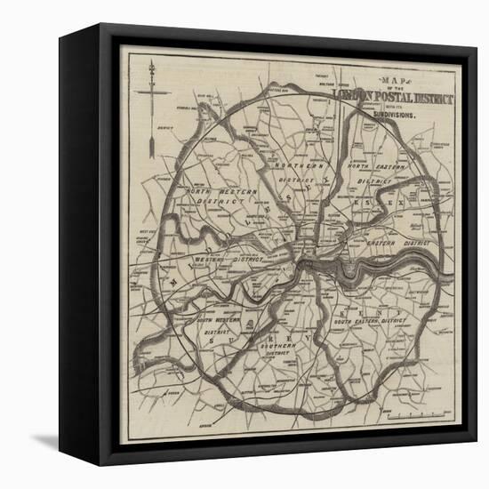Map of the London Postal Districts-null-Framed Premier Image Canvas