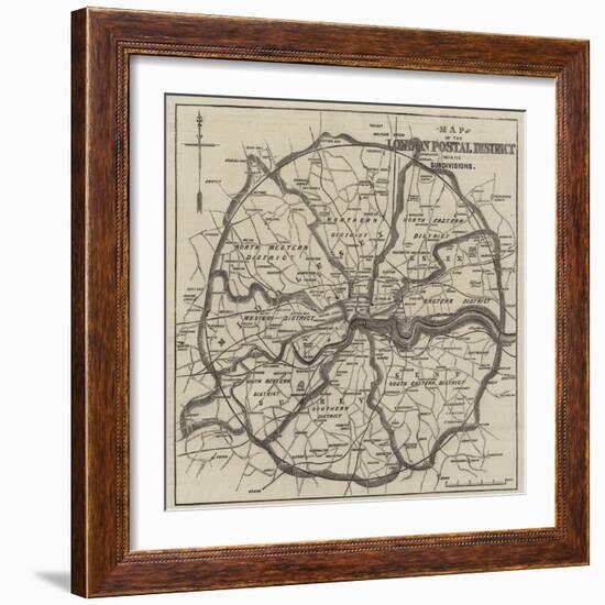 Map of the London Postal Districts-null-Framed Giclee Print