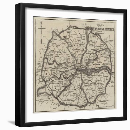 Map of the London Postal Districts-null-Framed Giclee Print