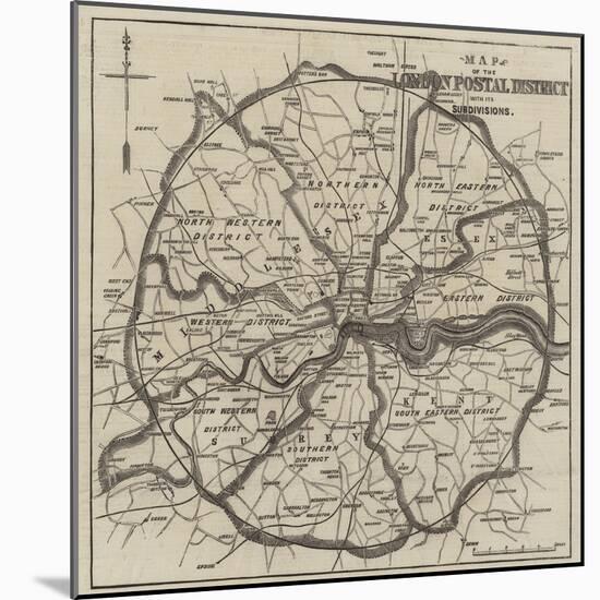 Map of the London Postal Districts-null-Mounted Giclee Print