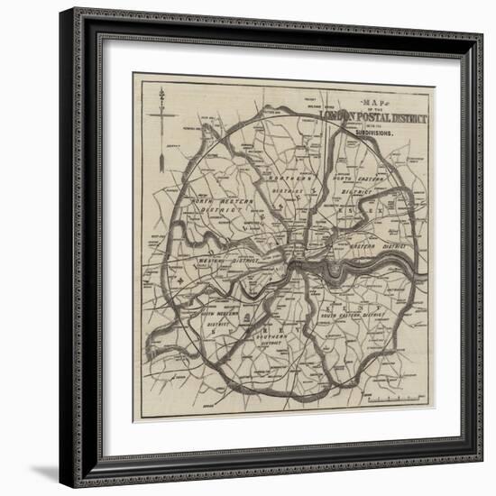 Map of the London Postal Districts-null-Framed Giclee Print