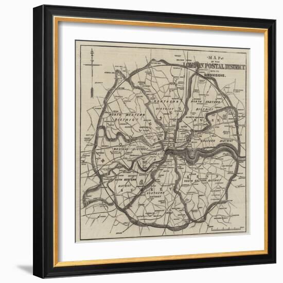Map of the London Postal Districts-null-Framed Giclee Print