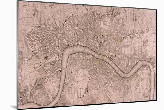 Map of the London Showing Civil War Fortifications, 1749-Isaac Basire-Mounted Giclee Print