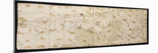 Map of the Maracaibo Lagoon, the Tip of Paraguay, Aruba Island, Curacao and Bonaire, 1552-null-Mounted Giclee Print