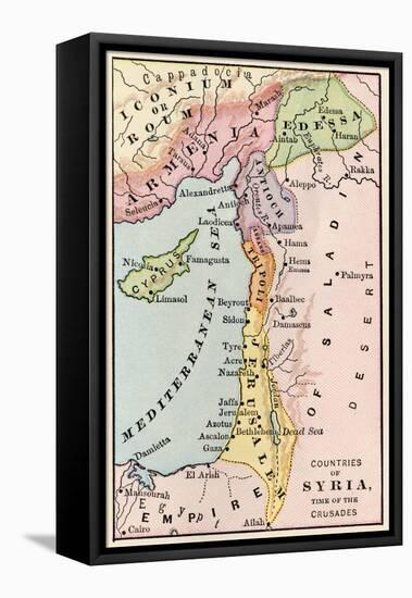 Map of the Middle East at the Time of the Crusades-null-Framed Premier Image Canvas