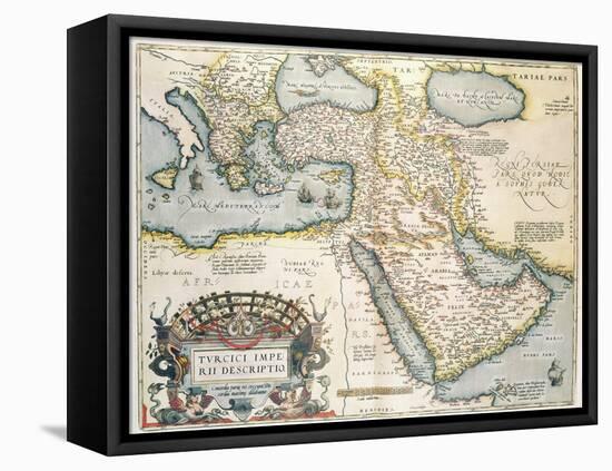 Map of the Middle East, from Theatrvm Orbis Terrarvm, 1570-Abraham Ortelius-Framed Premier Image Canvas