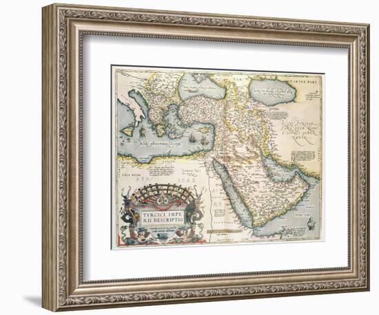 Map of the Middle East, from Theatrvm Orbis Terrarvm, 1570-Abraham Ortelius-Framed Giclee Print