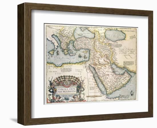 Map of the Middle East, from Theatrvm Orbis Terrarvm, 1570-Abraham Ortelius-Framed Giclee Print