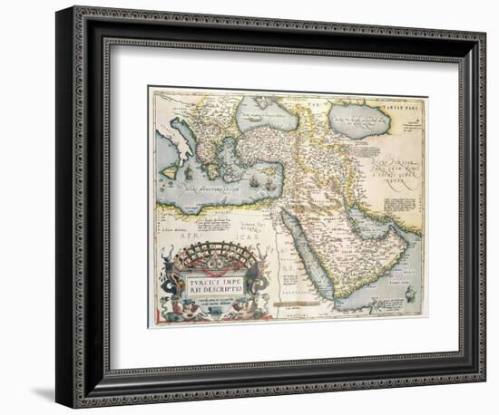 Map of the Middle East, from Theatrvm Orbis Terrarvm, 1570-Abraham Ortelius-Framed Giclee Print